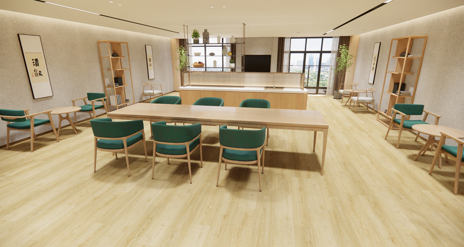 Suelos LVT con aspecto de madera para residencias de ancianos, aptos para personas mayores