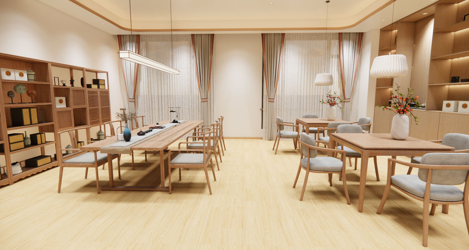 Suelos LVT CozyWood para residencias de ancianos, tablones de madera cálidos y silenciosos